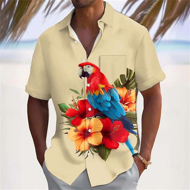 Plant Parenthood - Camicia con Stampa 3D di Pappagalli